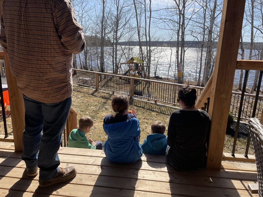 Guests enjoying the their stay at Copper Shore Lake Houses in New Brunswick.